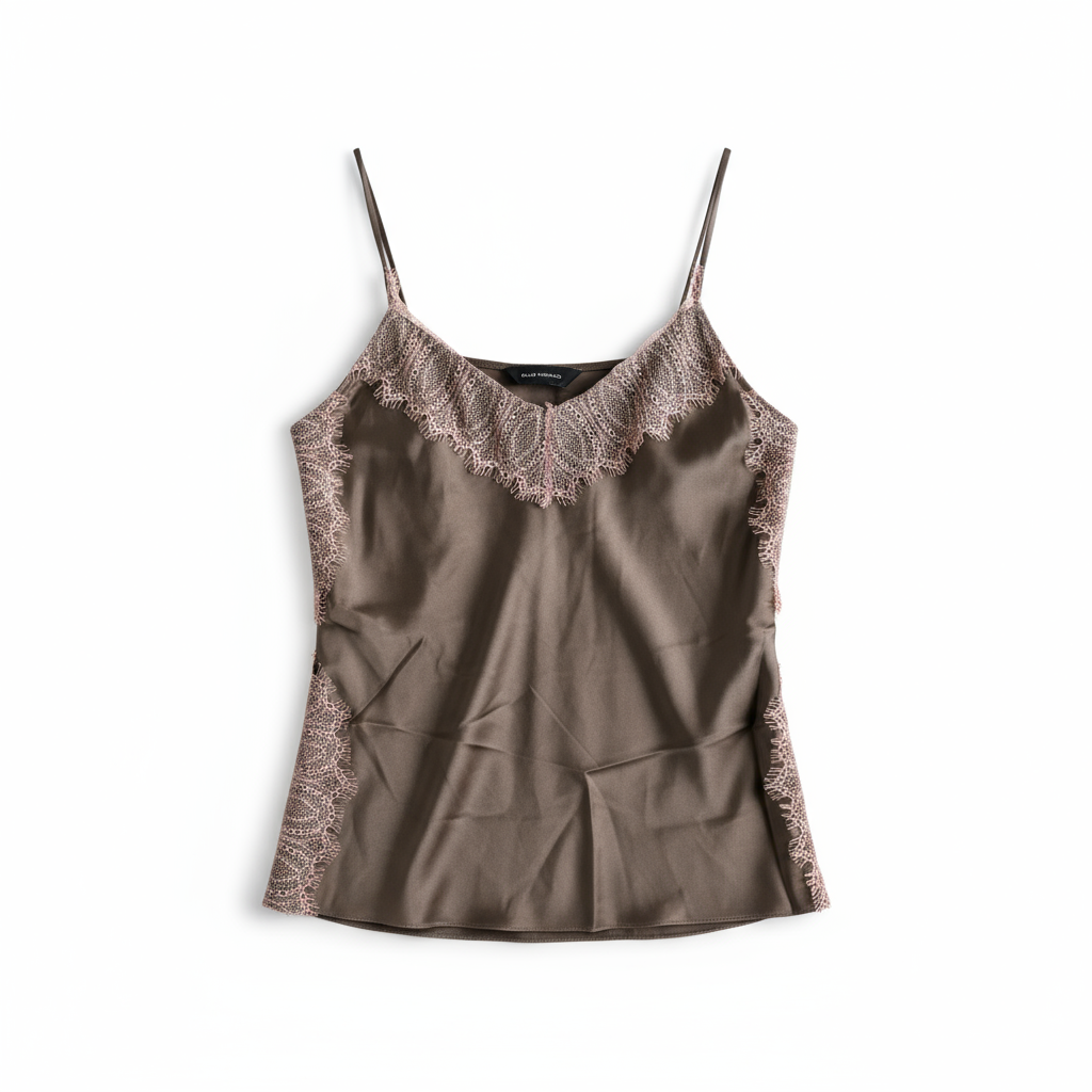 灰棕色蕾丝吊带背心