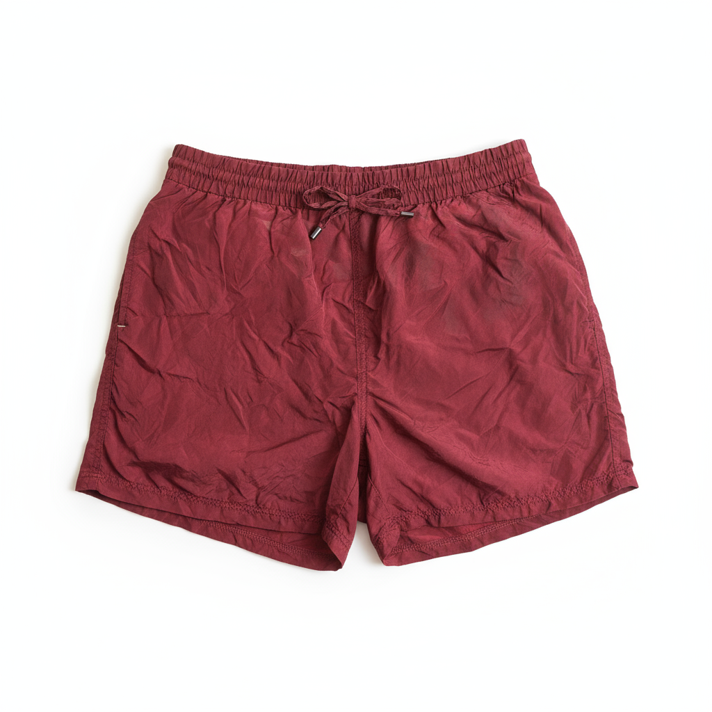 酒红色休闲短裤