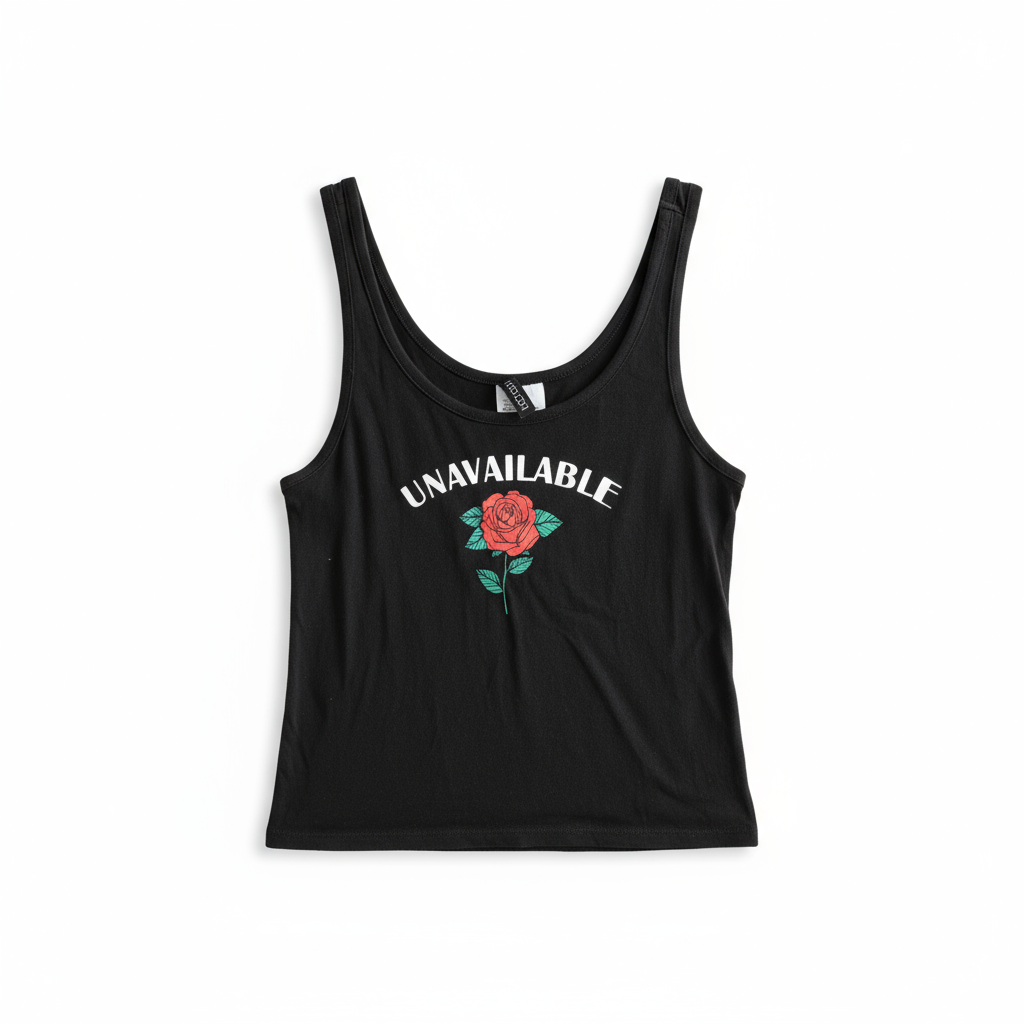 黑色Unavailable玫瑰印花背心