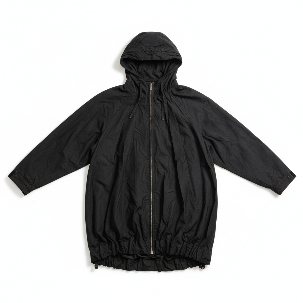 黑色连帽夹克外套